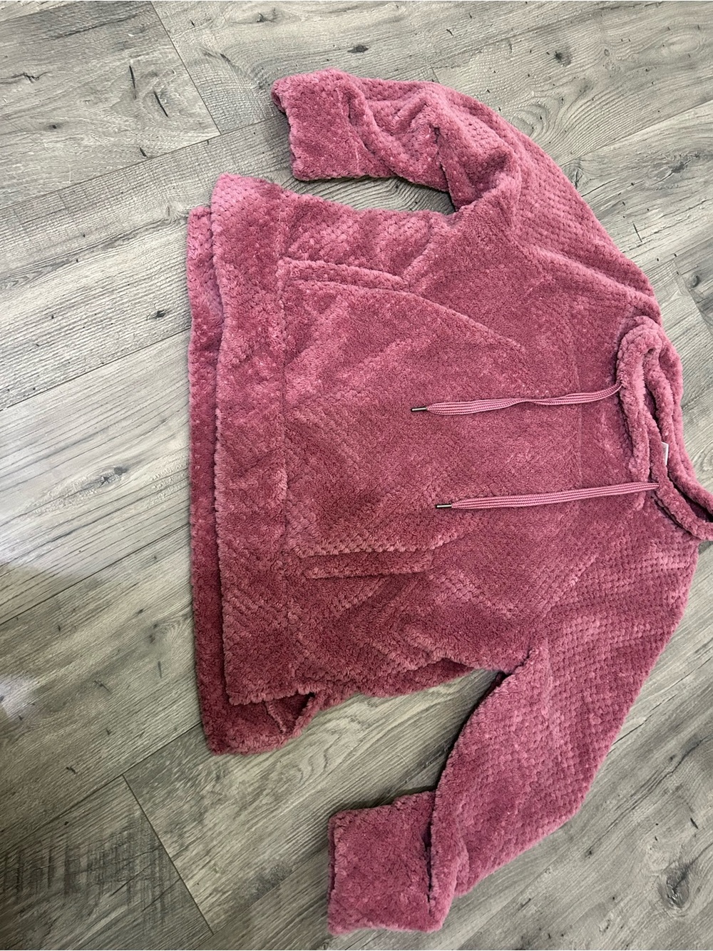Plush Cowl Hoodie Sweater in Dusty Rose